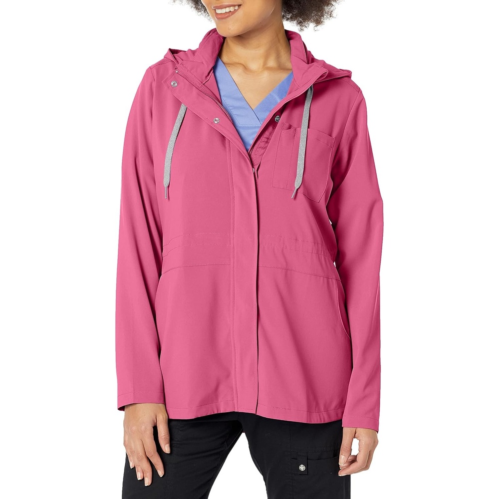 WonderWink Women’s Women’s Convertible Hood Fashion Jacket(Rosebud)