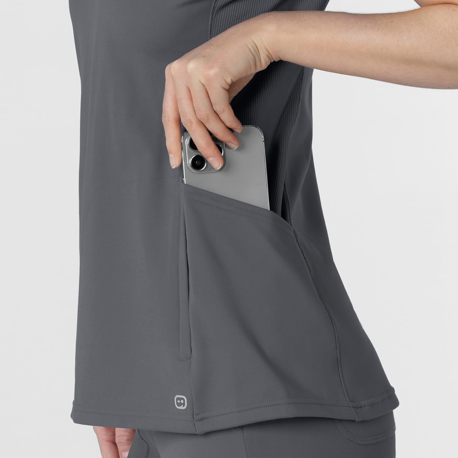 Wink Renew Women’s Flex-n-Reach V-Neck Raglan Scrub Top(Pewter)