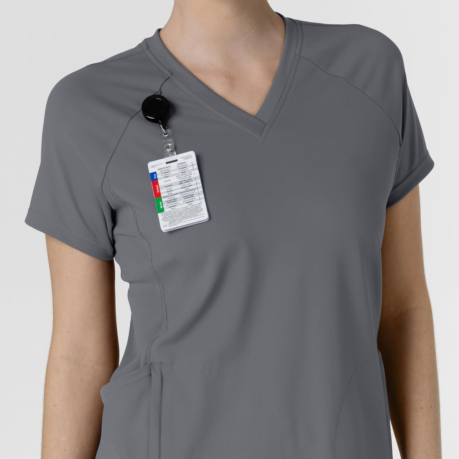 Wink Renew Women’s Flex-n-Reach V-Neck Raglan Scrub Top(Pewter)