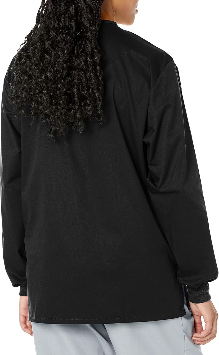 WonderWink womens Snap Front Jacket(Black)