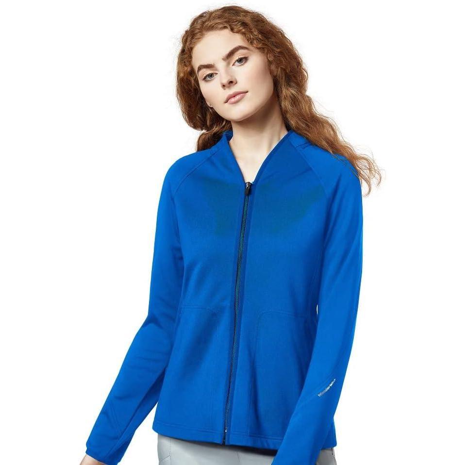 WonderWink womens Fleece Full-zip Jacket(Royal)