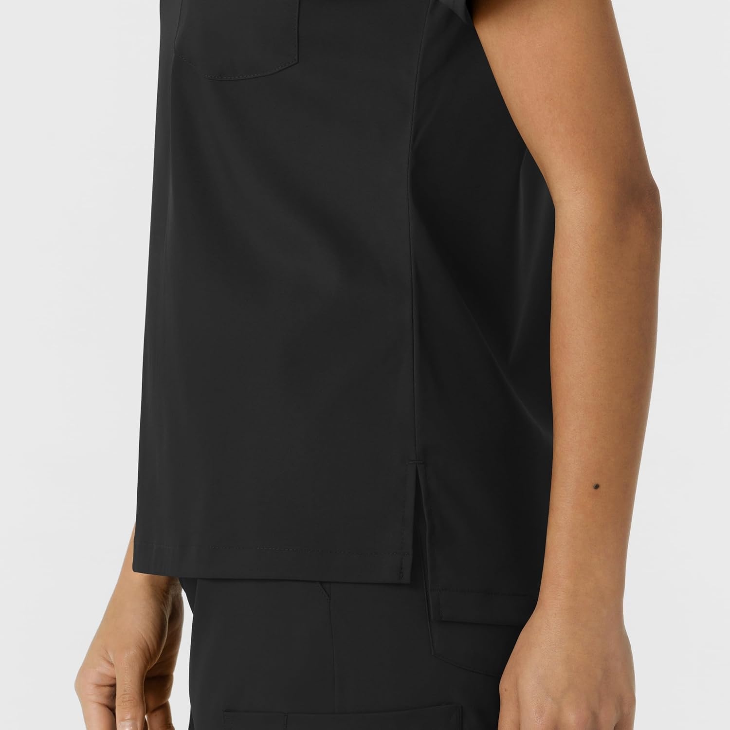 Wink Scrubs for Women, Boundless, Classic Tee with 1 Pocket(Black)