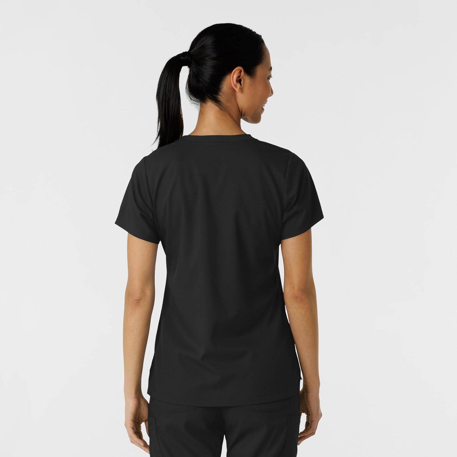 Wink Scrubs for Women, Boundless, Classic Tee with 1 Pocket(Black)