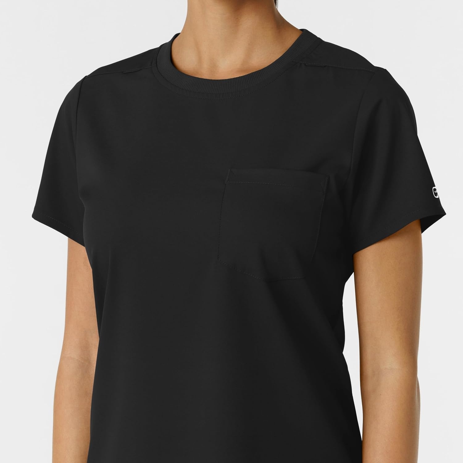 Wink Scrubs for Women, Boundless, Classic Tee with 1 Pocket(Black)