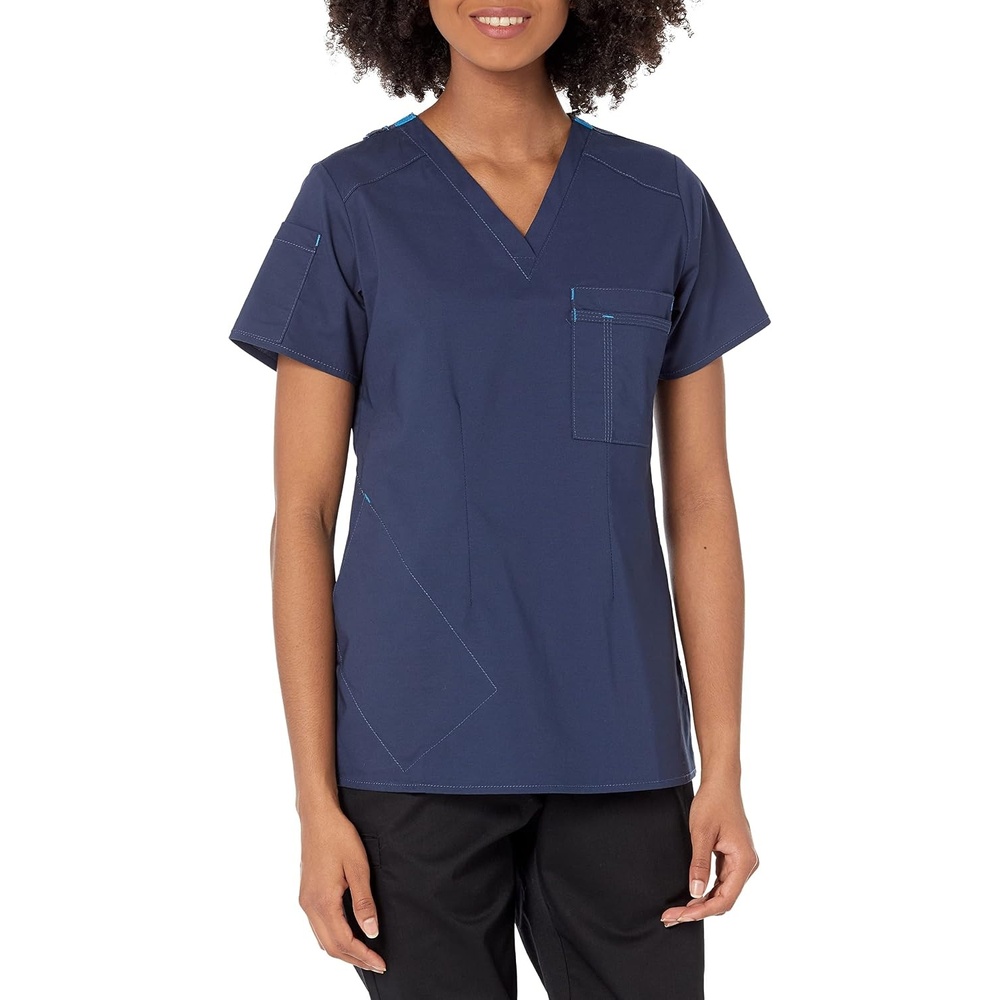 Wink WonderFLEX Women’s V-Neck Tuck-in Scrub Top(Navy)
