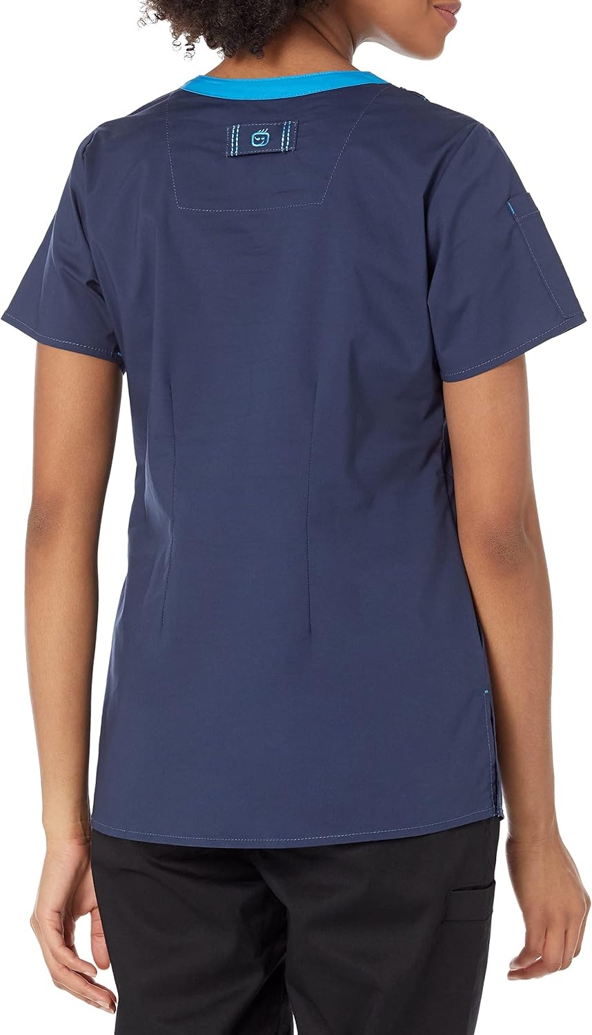 Wink WonderFLEX Women’s V-Neck Tuck-in Scrub Top(Navy)