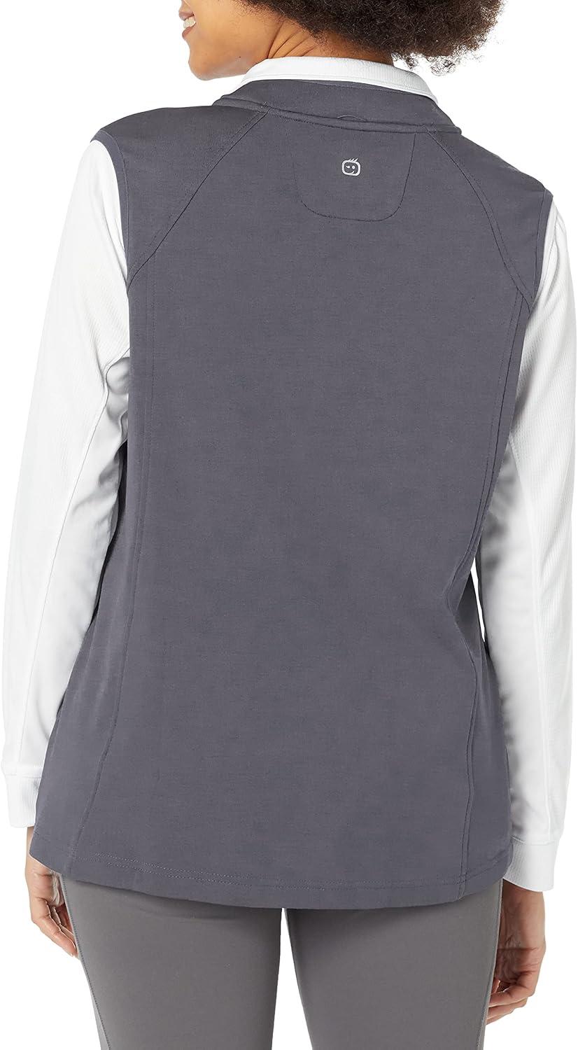WonderWink Womens Fleece Full Zip Vest(Pewter)
