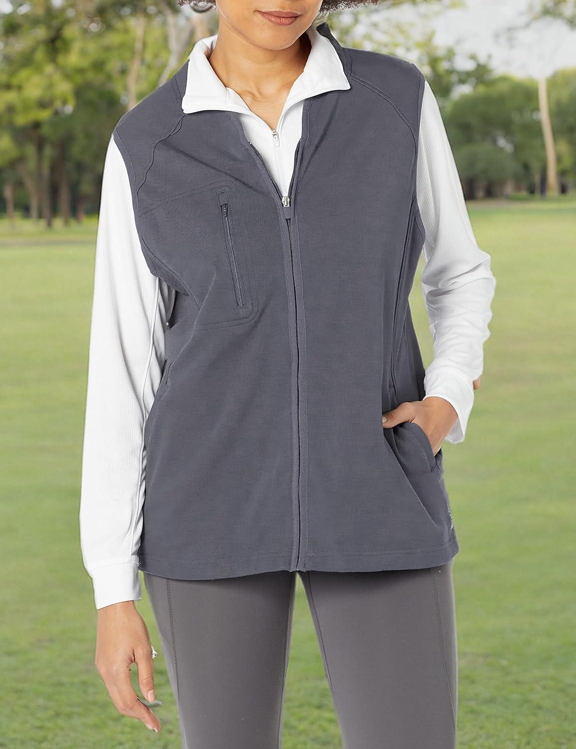 WonderWink Womens Fleece Full Zip Vest(Pewter)
