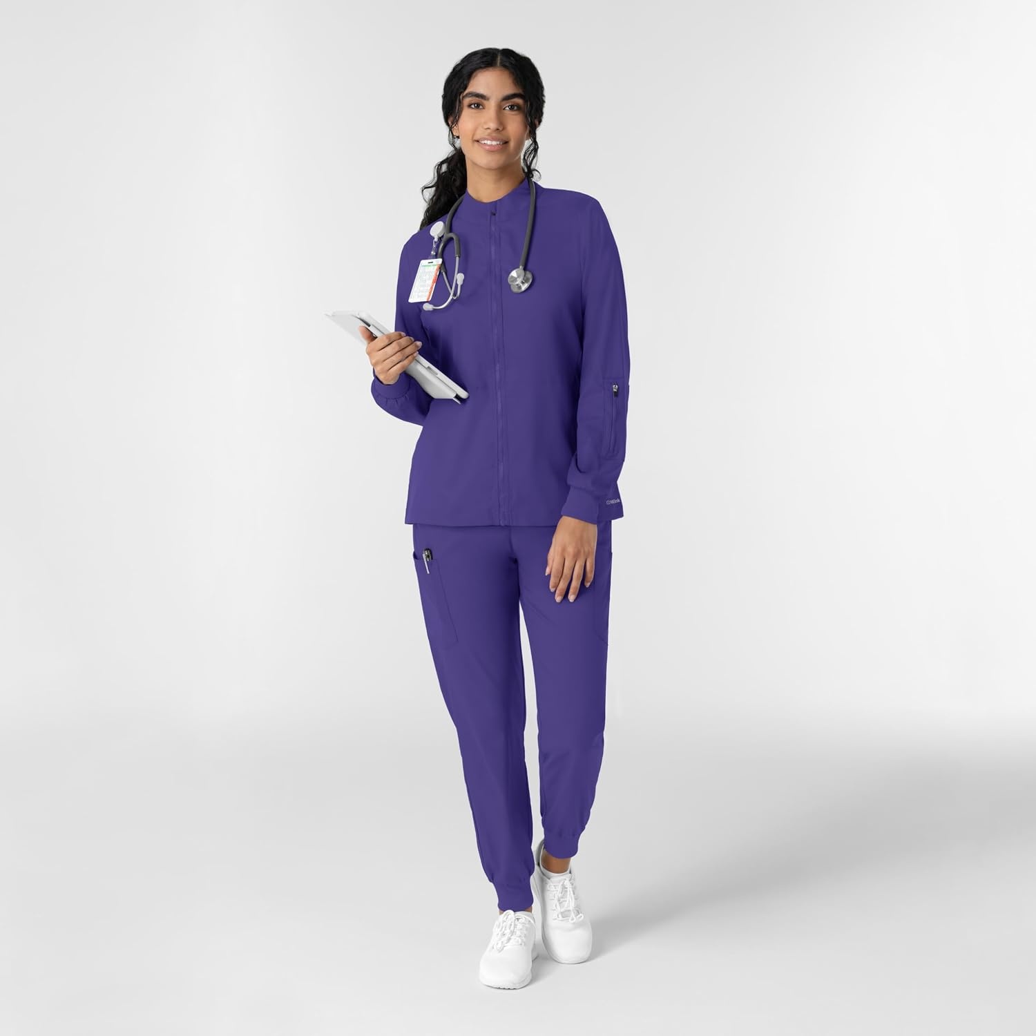 WINK Boundless Women’s Warm Up Scrub Jacket(Grape)