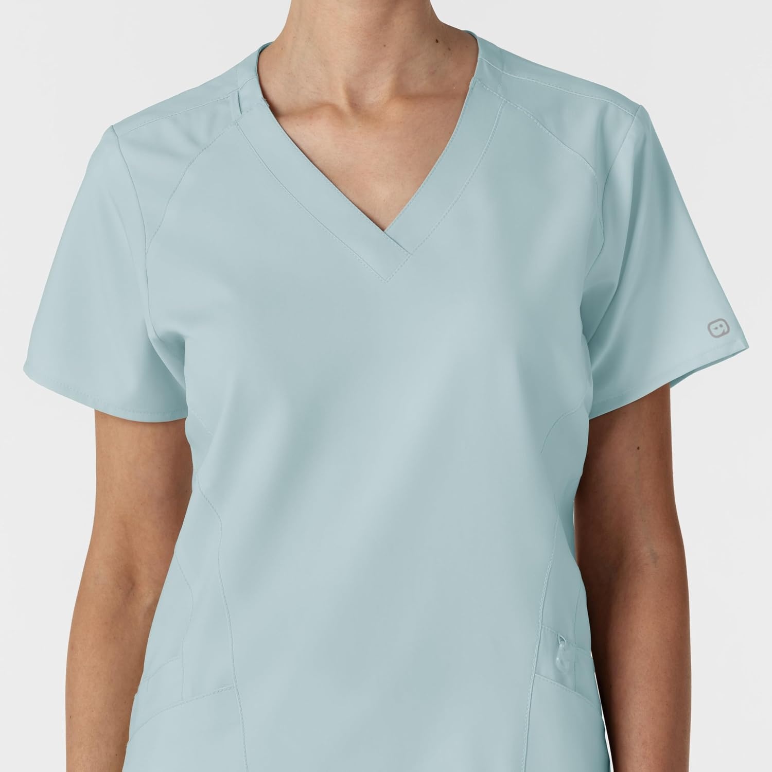 Wink W123 Women’s Stylized V-Neck Scrub Top(Sky Blue)