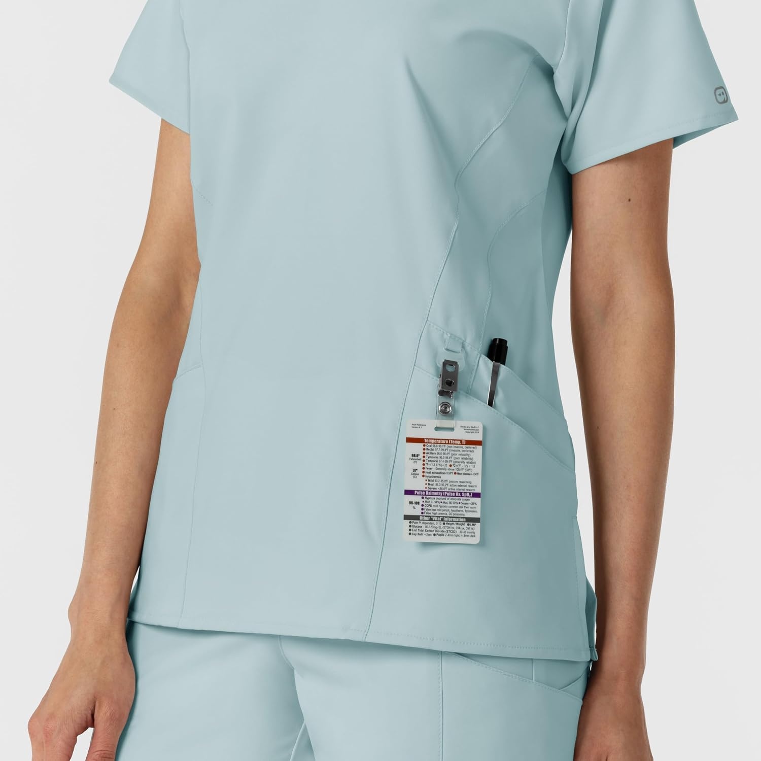 Wink W123 Women’s Stylized V-Neck Scrub Top(Sky Blue)