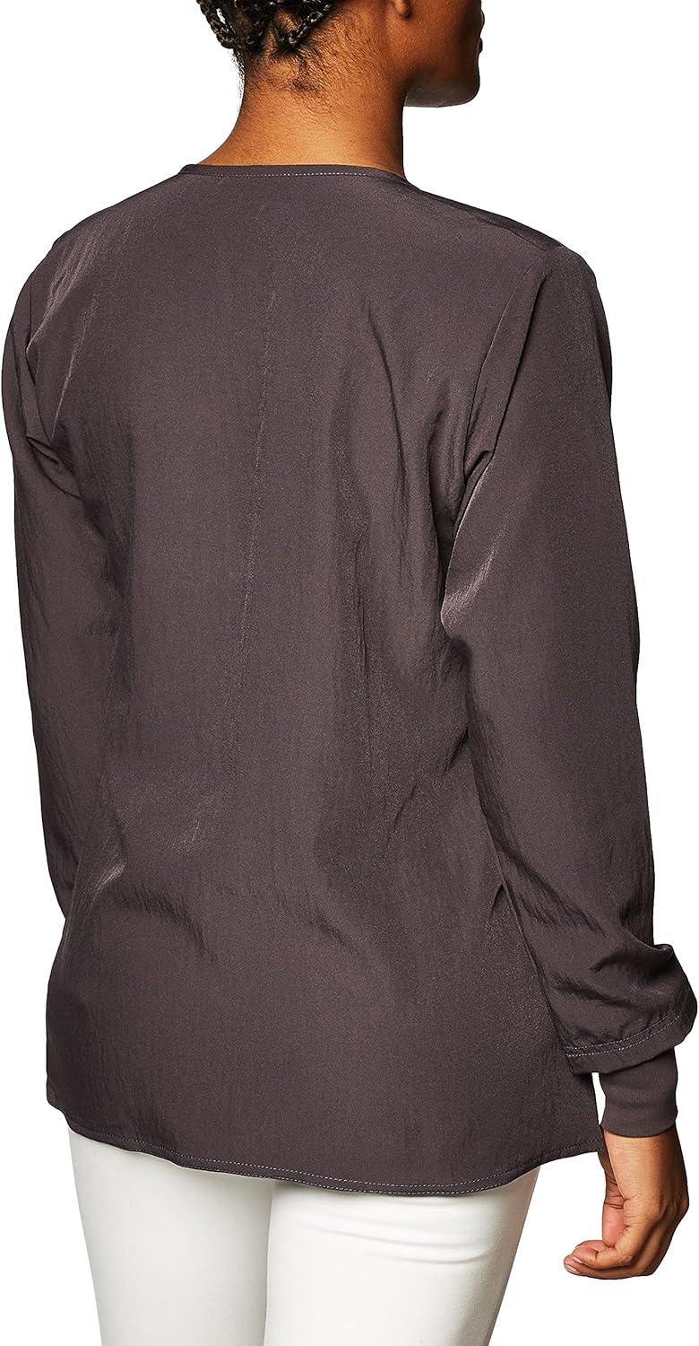 WonderWink Women’s Four-Stretch Sporty Button Front Scrub Jacket(Graphite)