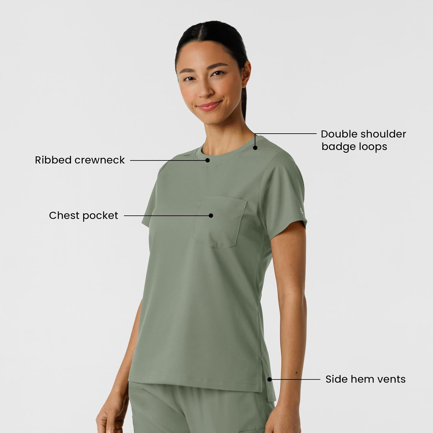 Wink Boundless Women’s Classic Scrub Tee(Sage)