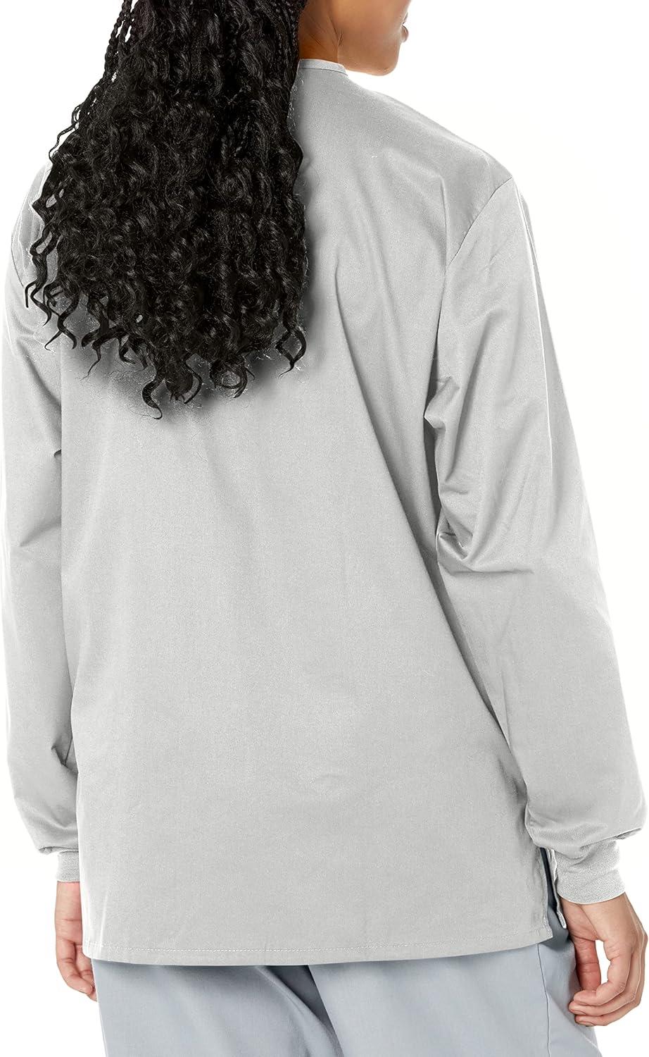 WonderWink womens Snap Front Jacket(Grey)