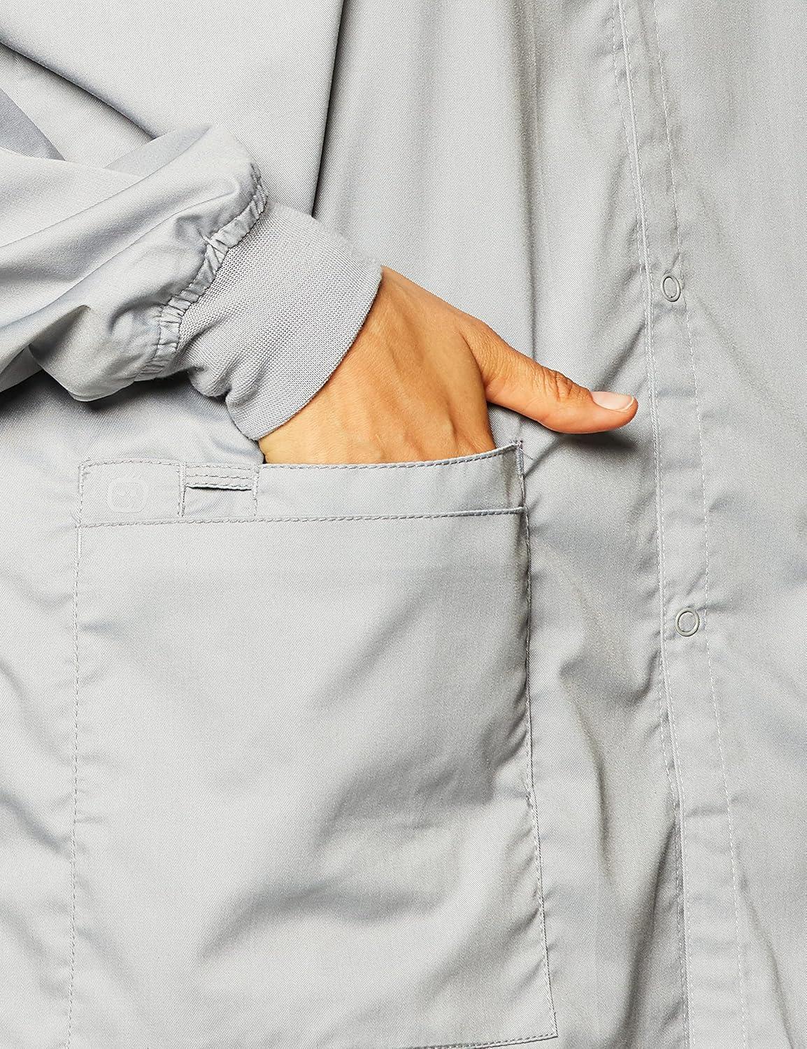 WonderWink womens Snap Front Jacket(Grey)