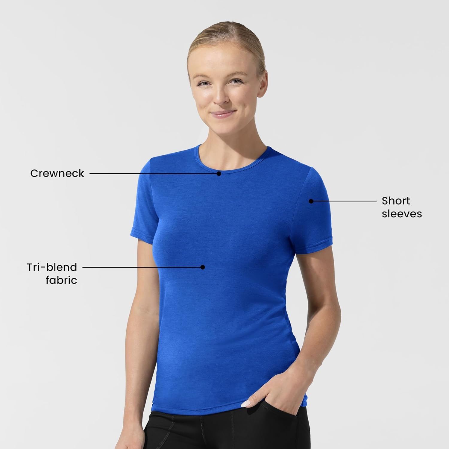 Wink Layers Women’s Short Sleeve Essential Tee(Royal)