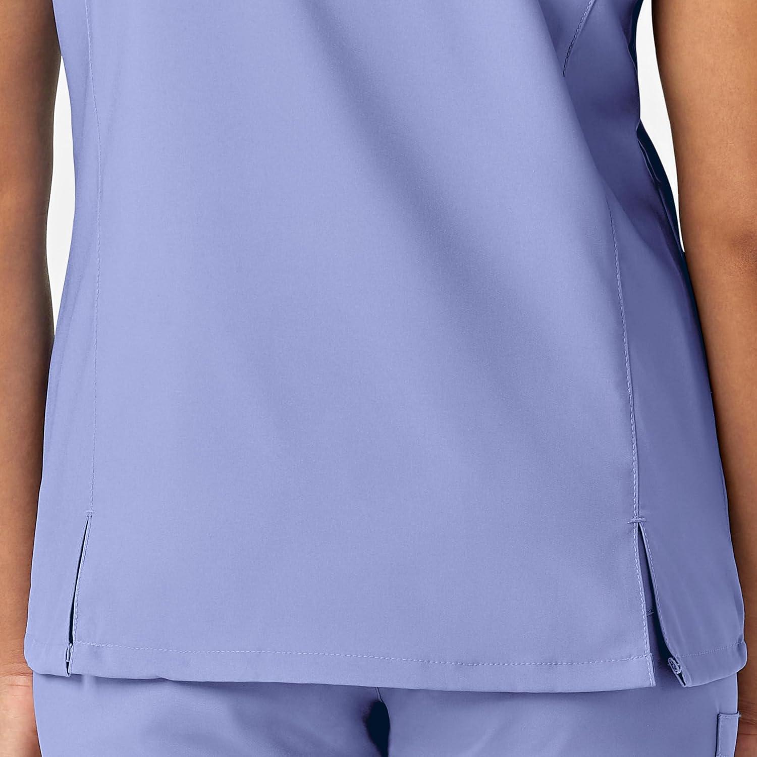 WonderWink Mens Y-Neck Wrap Top(Ceil Blue)
