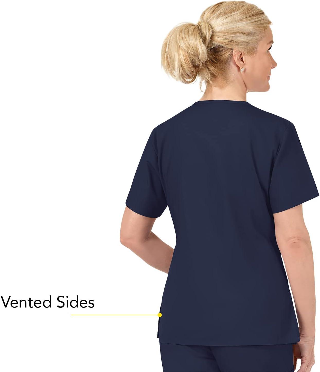 WonderWink womens Origins Bravo V-Neck Top, Navy, X-Small