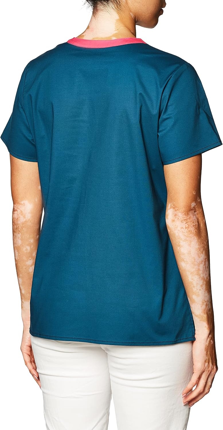 Wink WonderFLEX Women’s Verity V-Neck Scrub Top(Caribbean Blue)