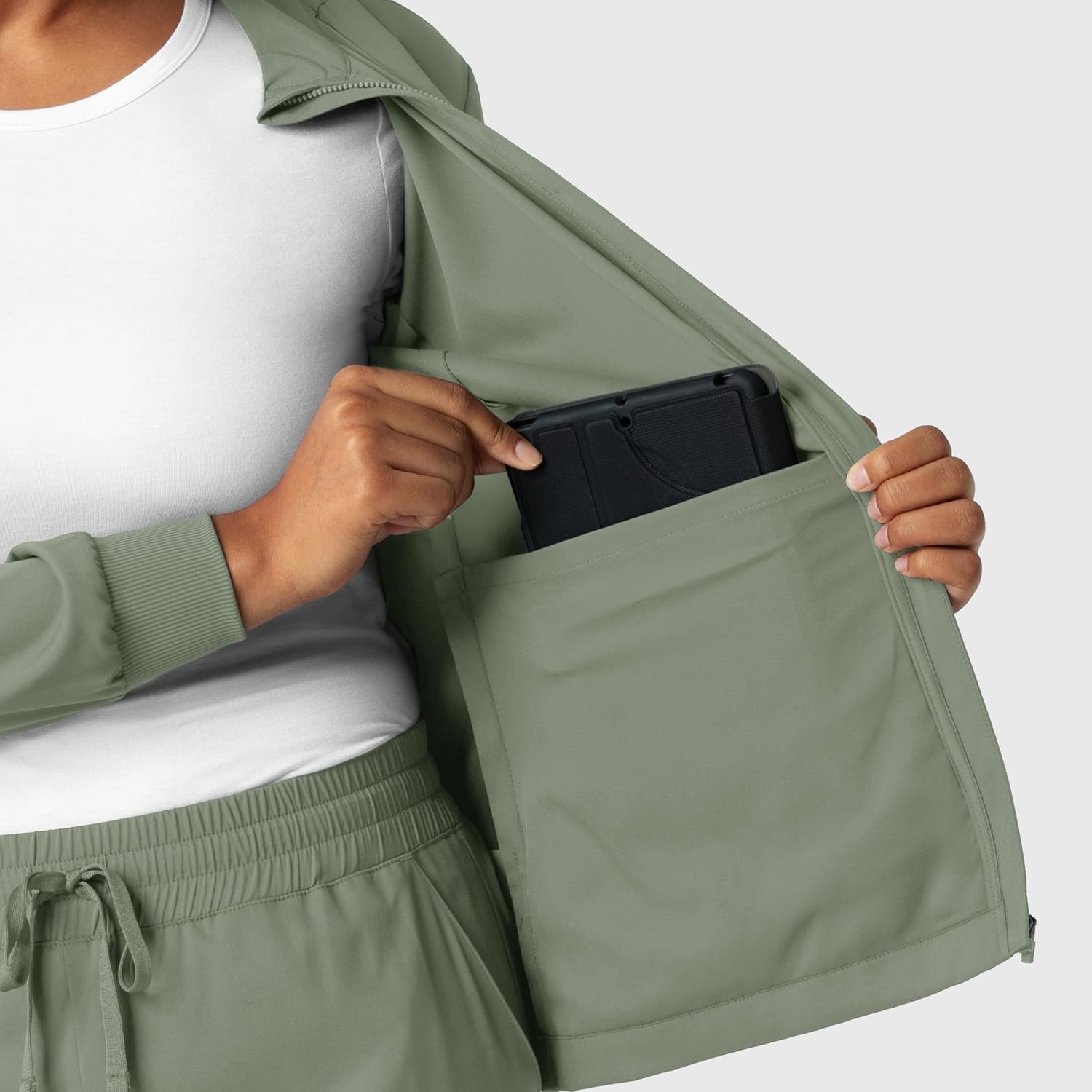 WINK Boundless Women’s Warm Up Scrub Jacket(Sage)