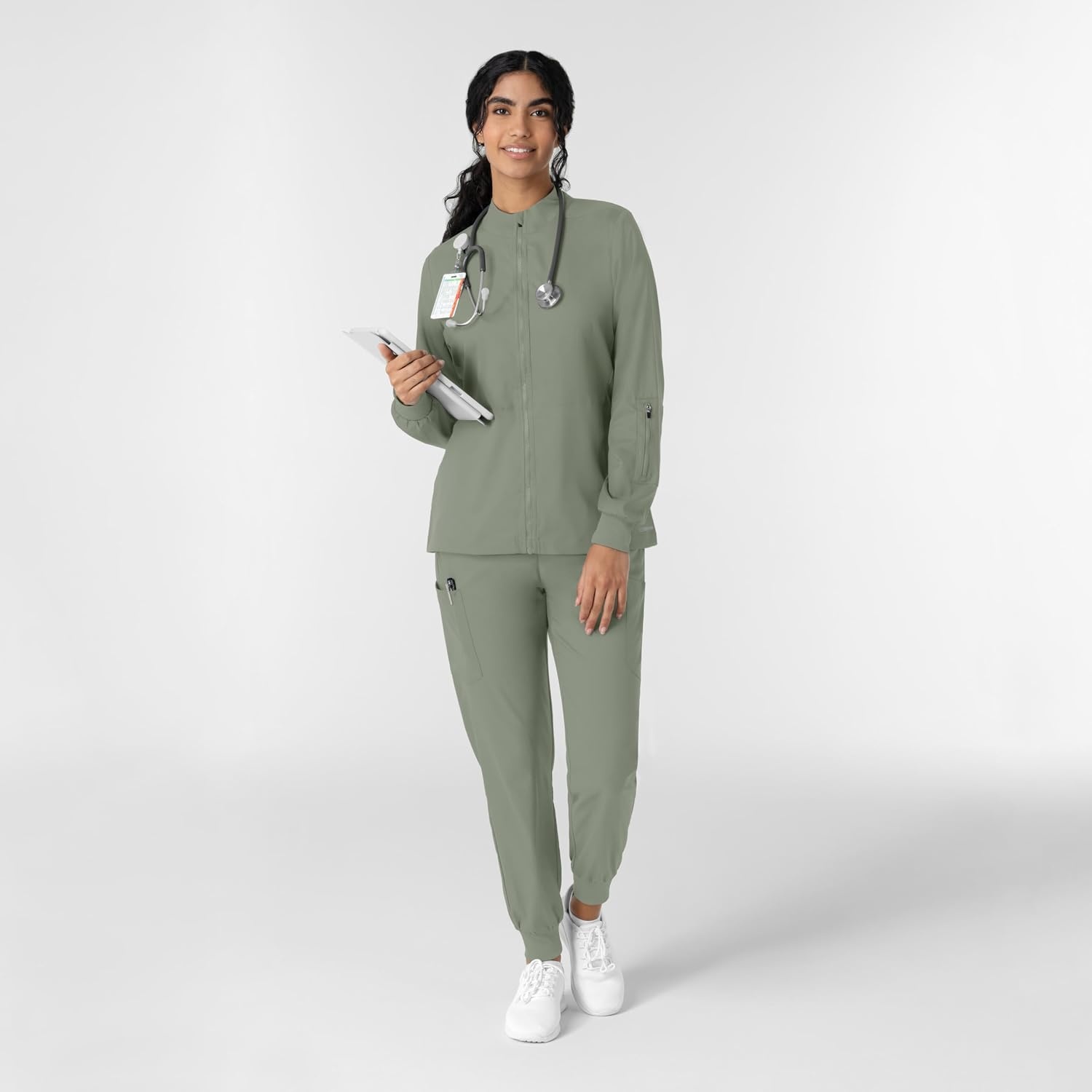 WINK Boundless Women’s Warm Up Scrub Jacket(Sage)