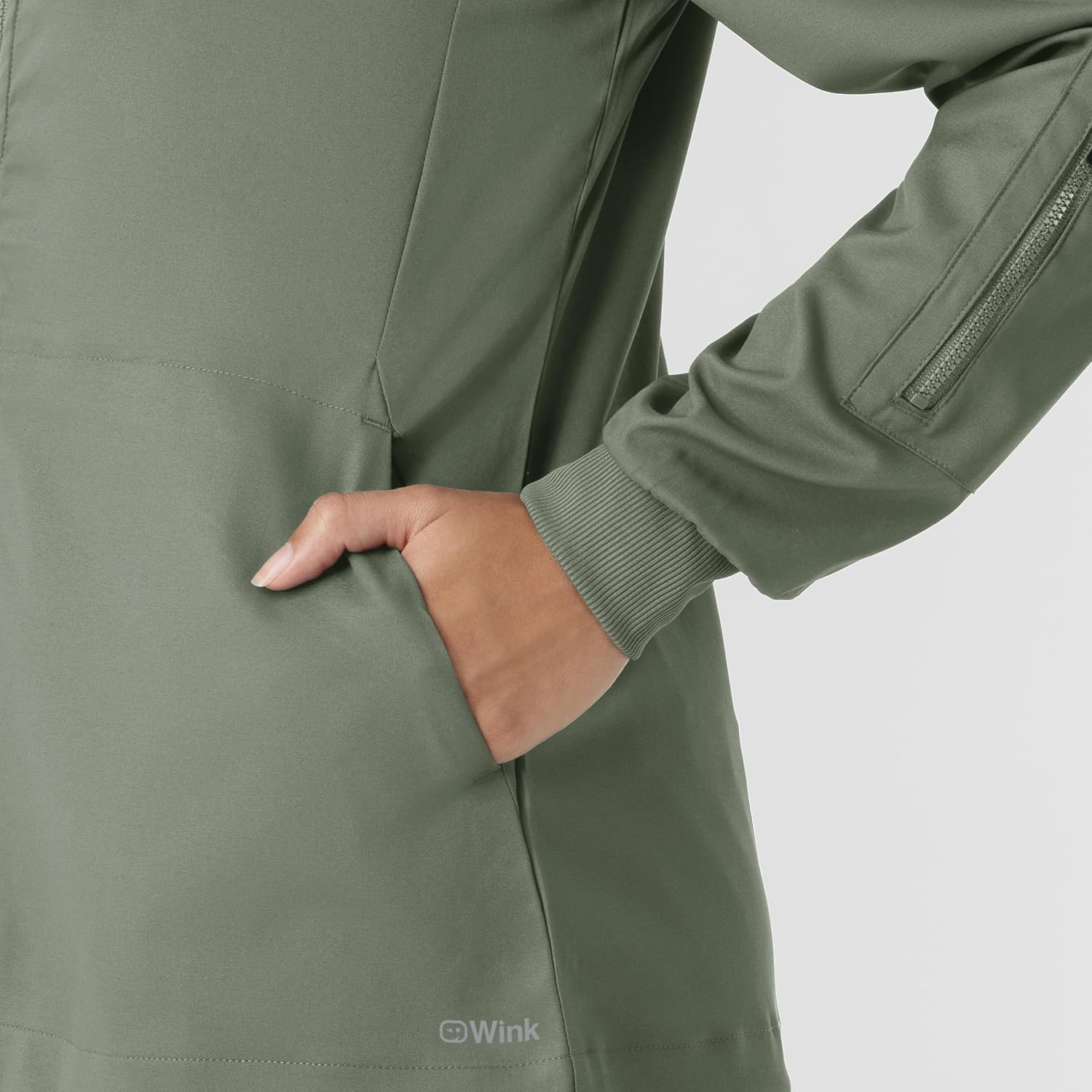 WINK Boundless Women’s Warm Up Scrub Jacket(Sage)