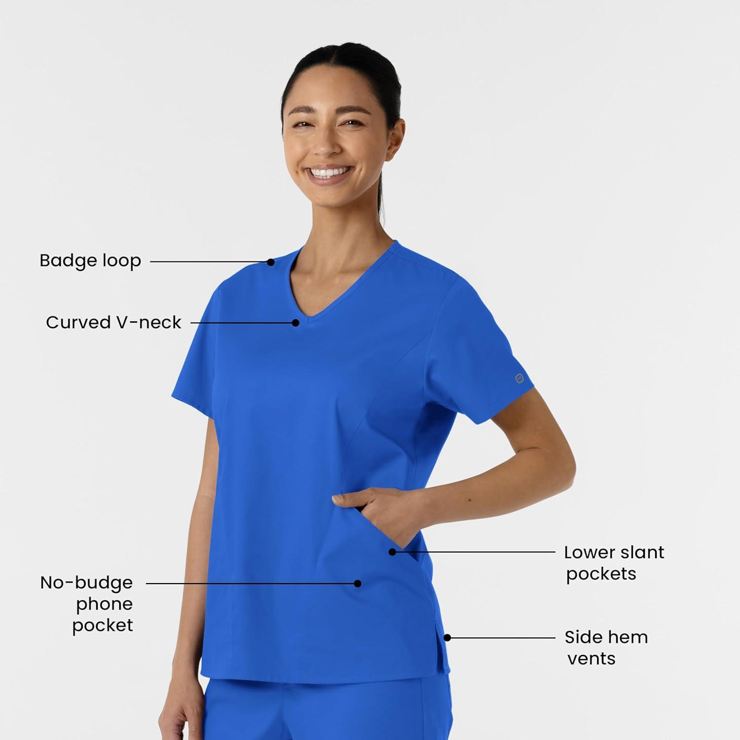 WINK Womens Scrub Top(Royal)