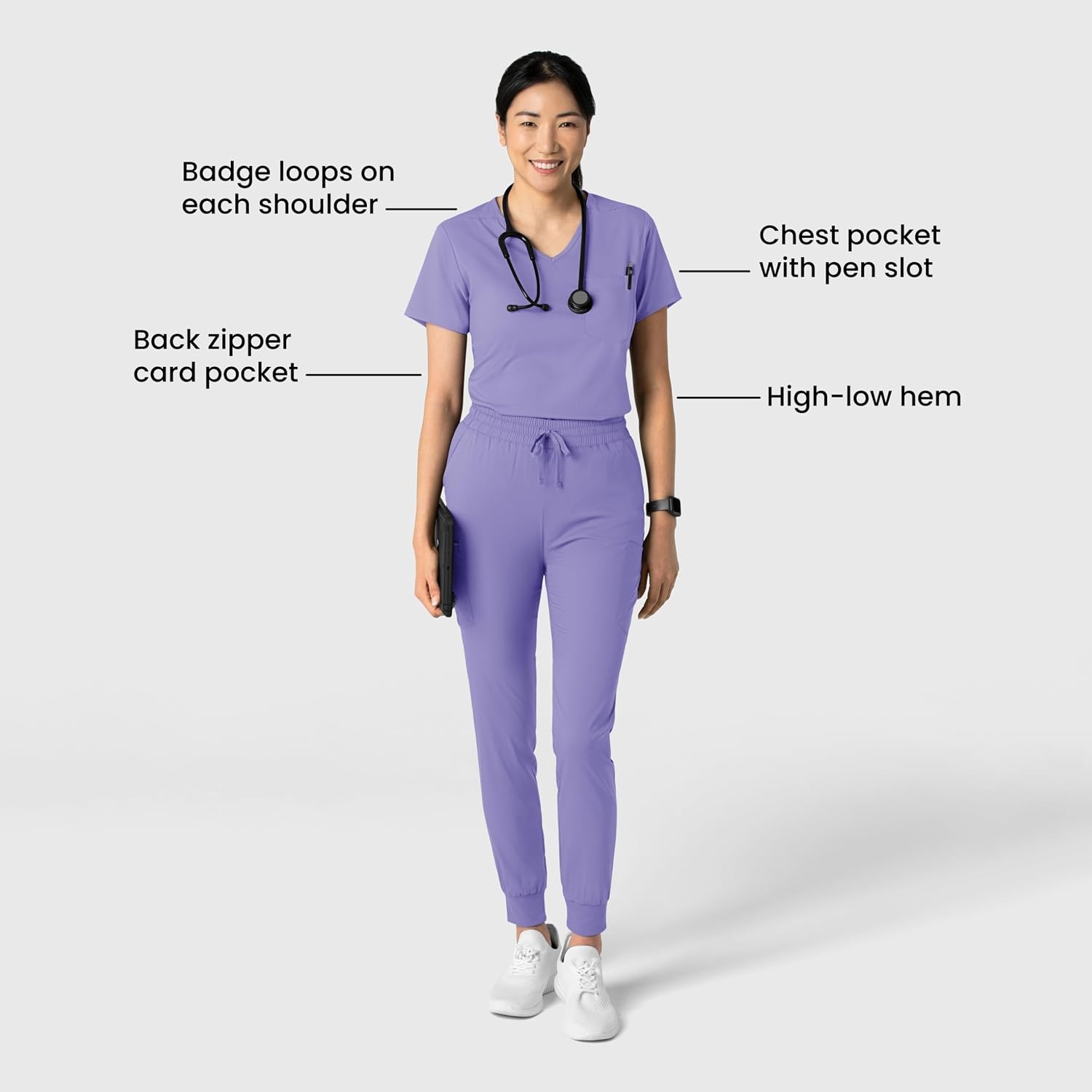 Wink Boundless Women’s Tuck-in Scrub Top(Iris Purple)