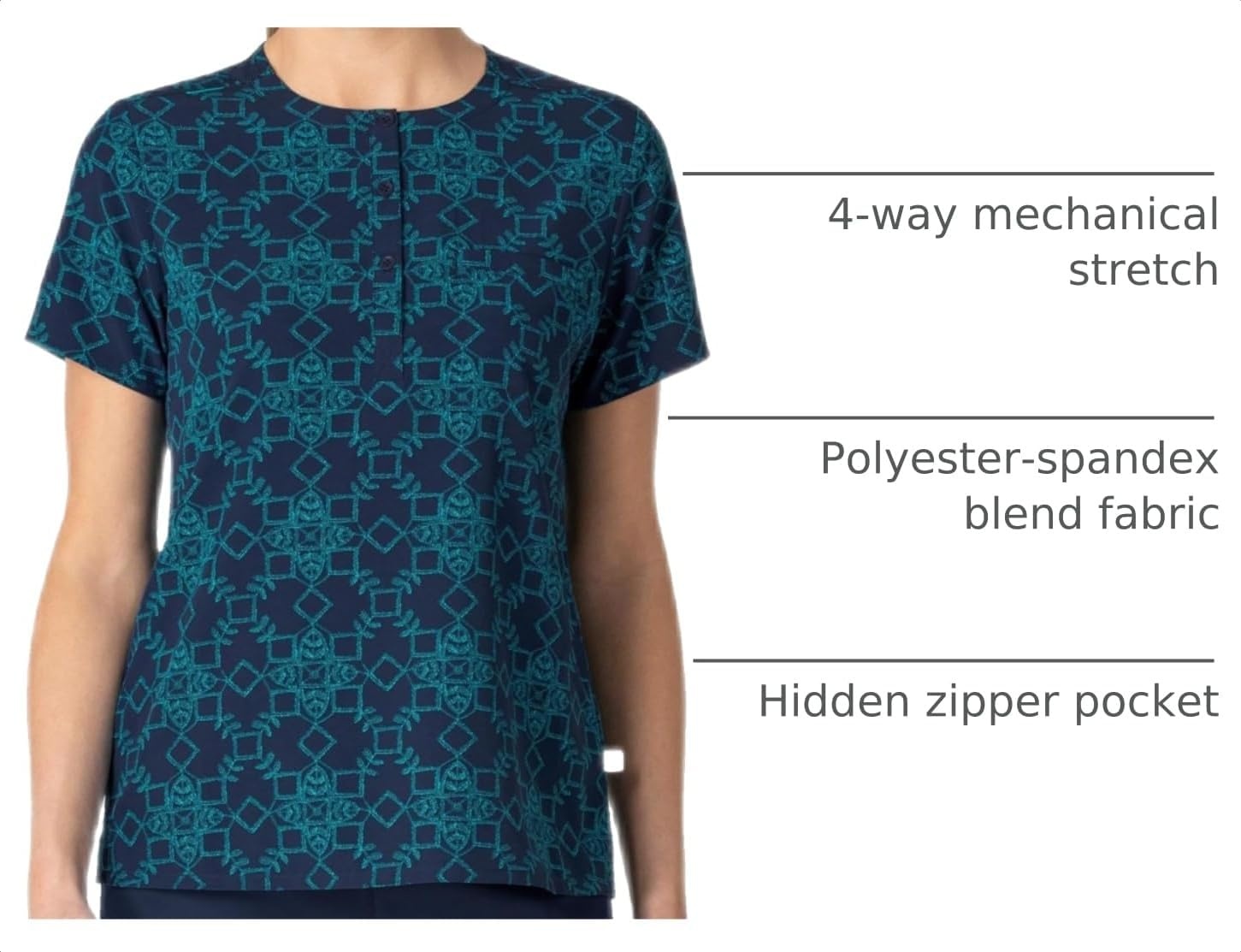 WonderWink Women’s Scrub Top(Snow Summit)