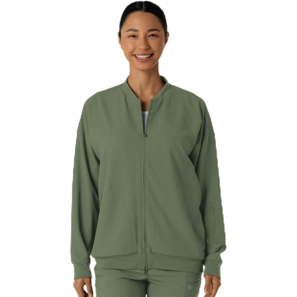 WINK Layers Women’s Bomber Scrub Jacket(Olive)