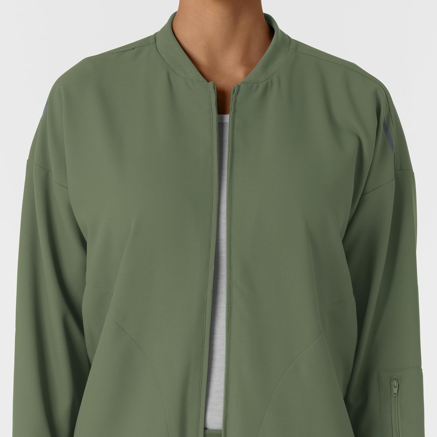 WINK Layers Women’s Bomber Scrub Jacket(Olive)
