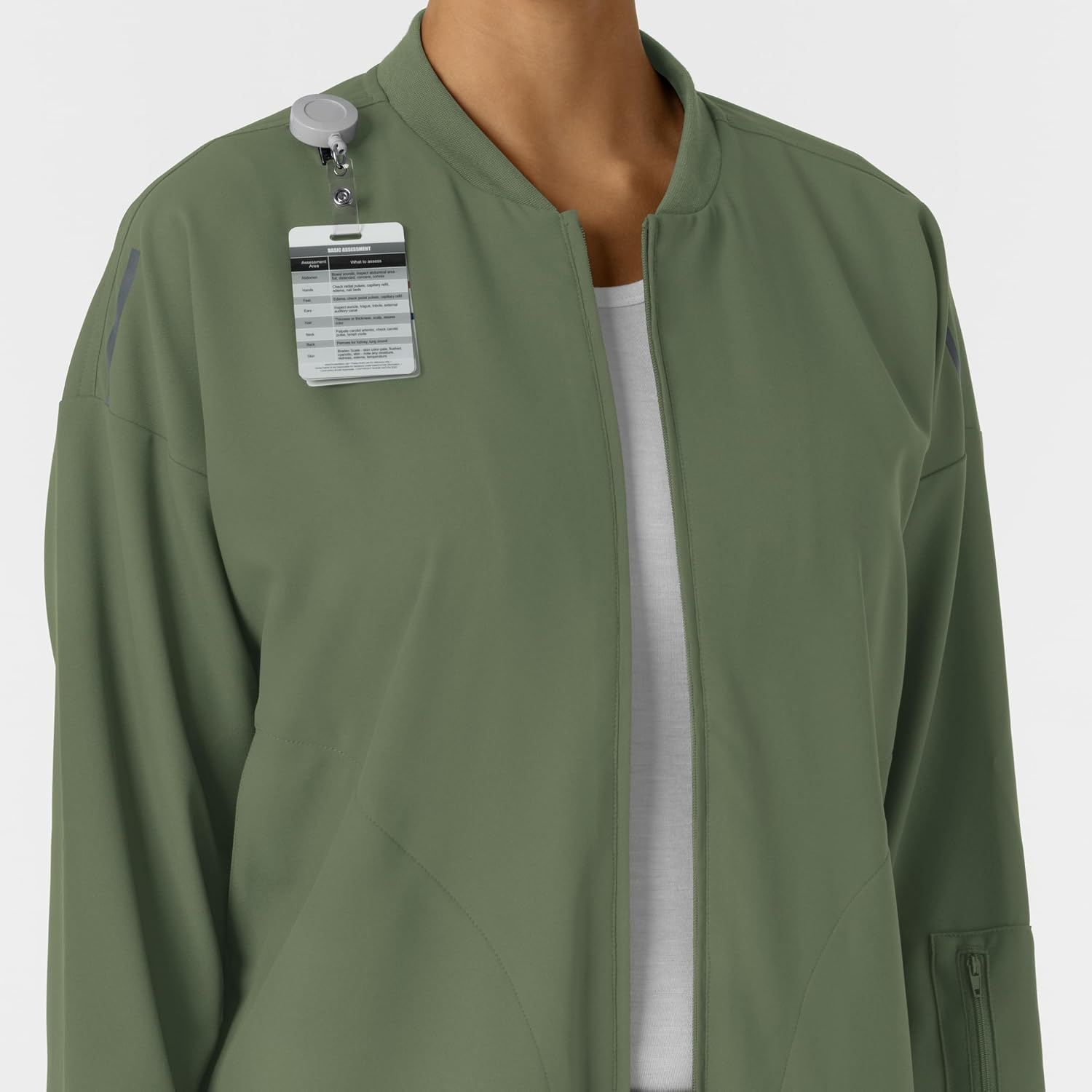 WINK Layers Women’s Bomber Scrub Jacket(Olive)