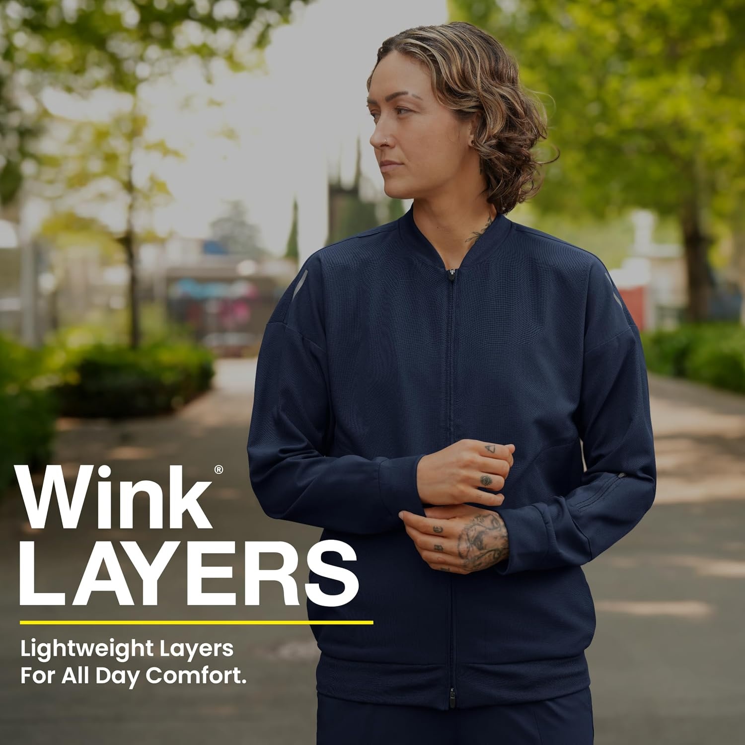 WINK Layers Women’s Bomber Scrub Jacket(Olive)