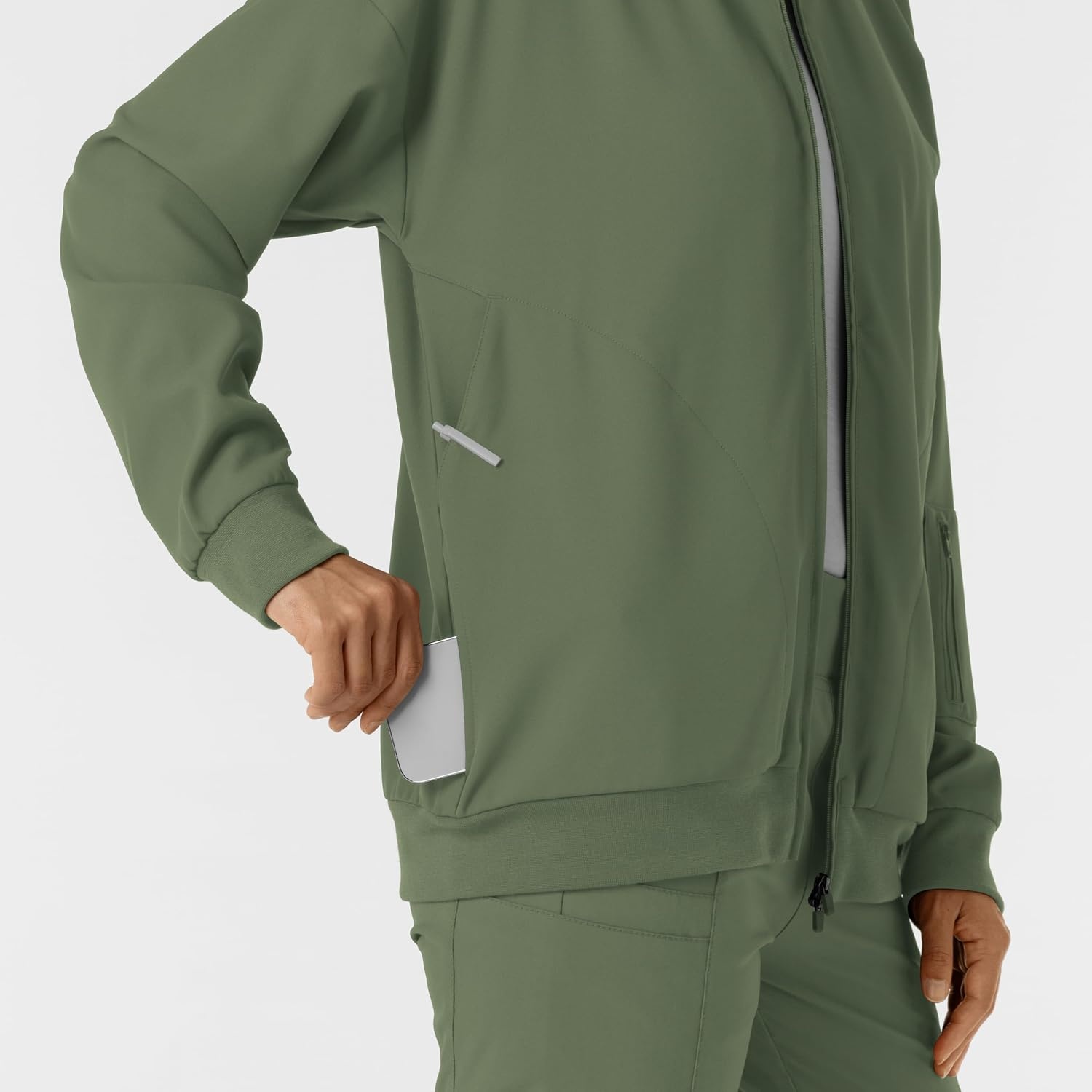WINK Layers Women’s Bomber Scrub Jacket(Olive)