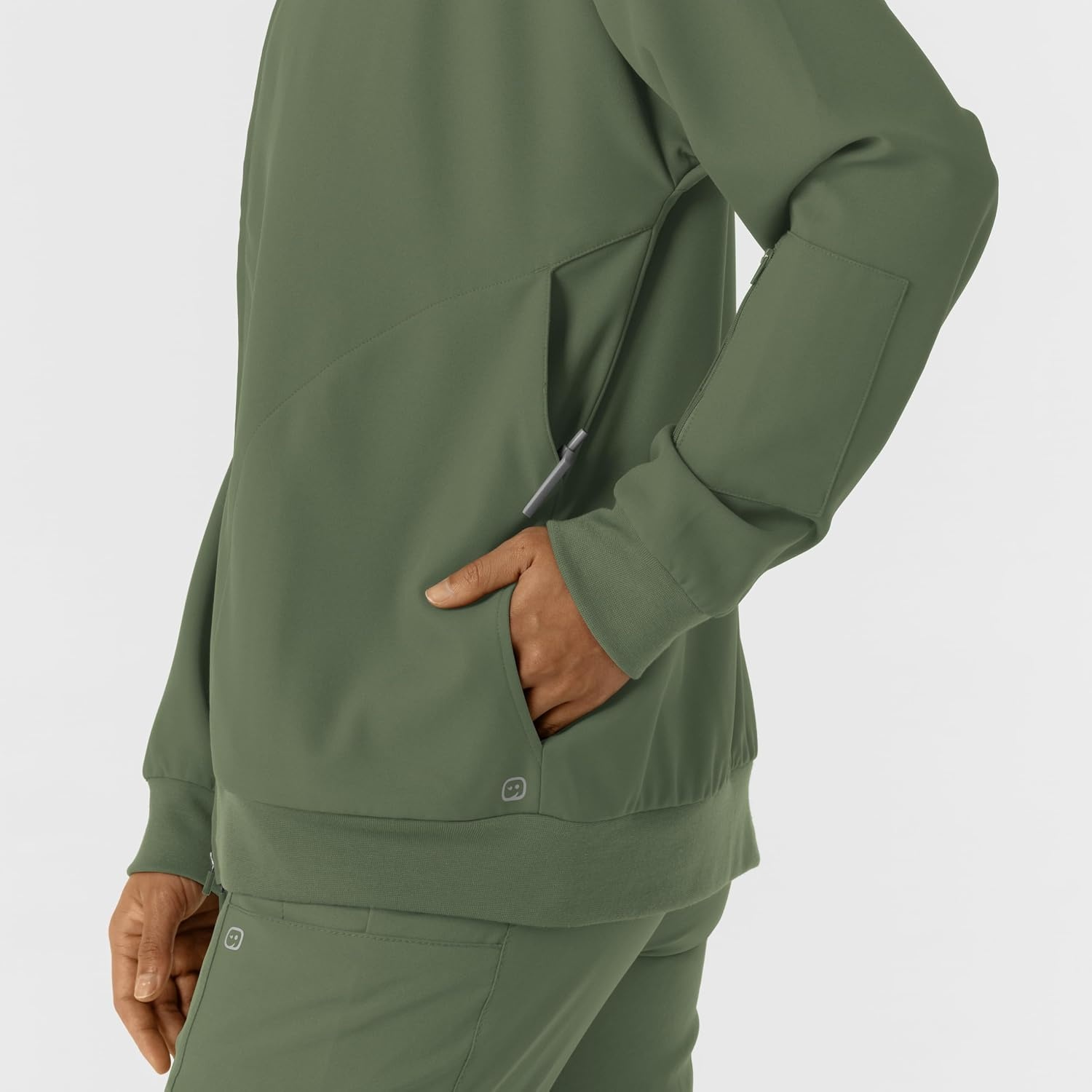 WINK Layers Women’s Bomber Scrub Jacket(Olive)