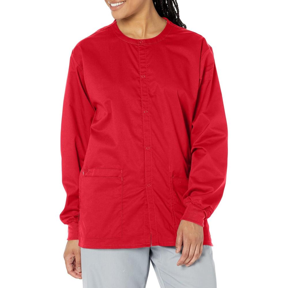 Wink womens Snap Front Jacket(Red)