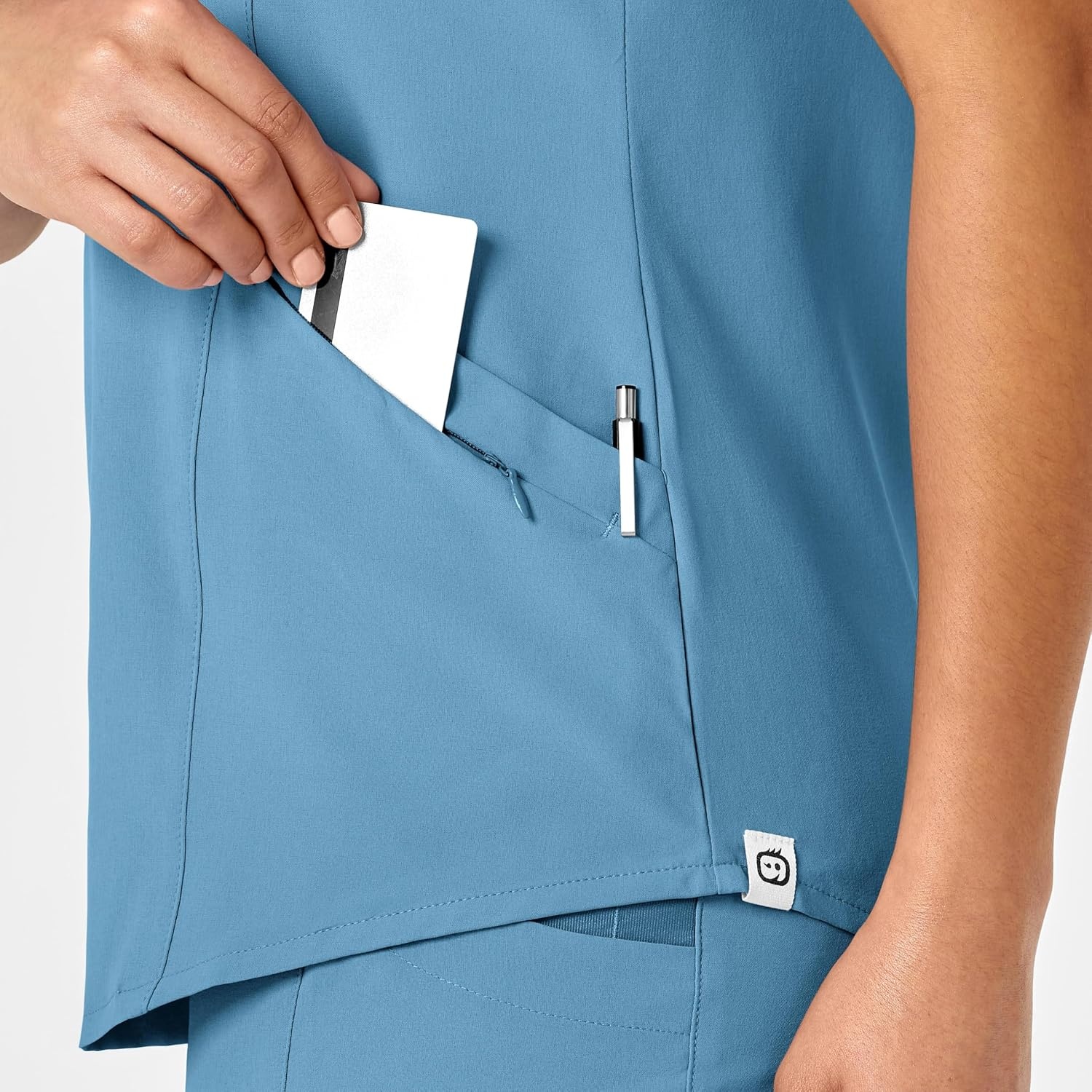 Wink Women’s Women’s V-Neck Scrub Top(Bay Blue)