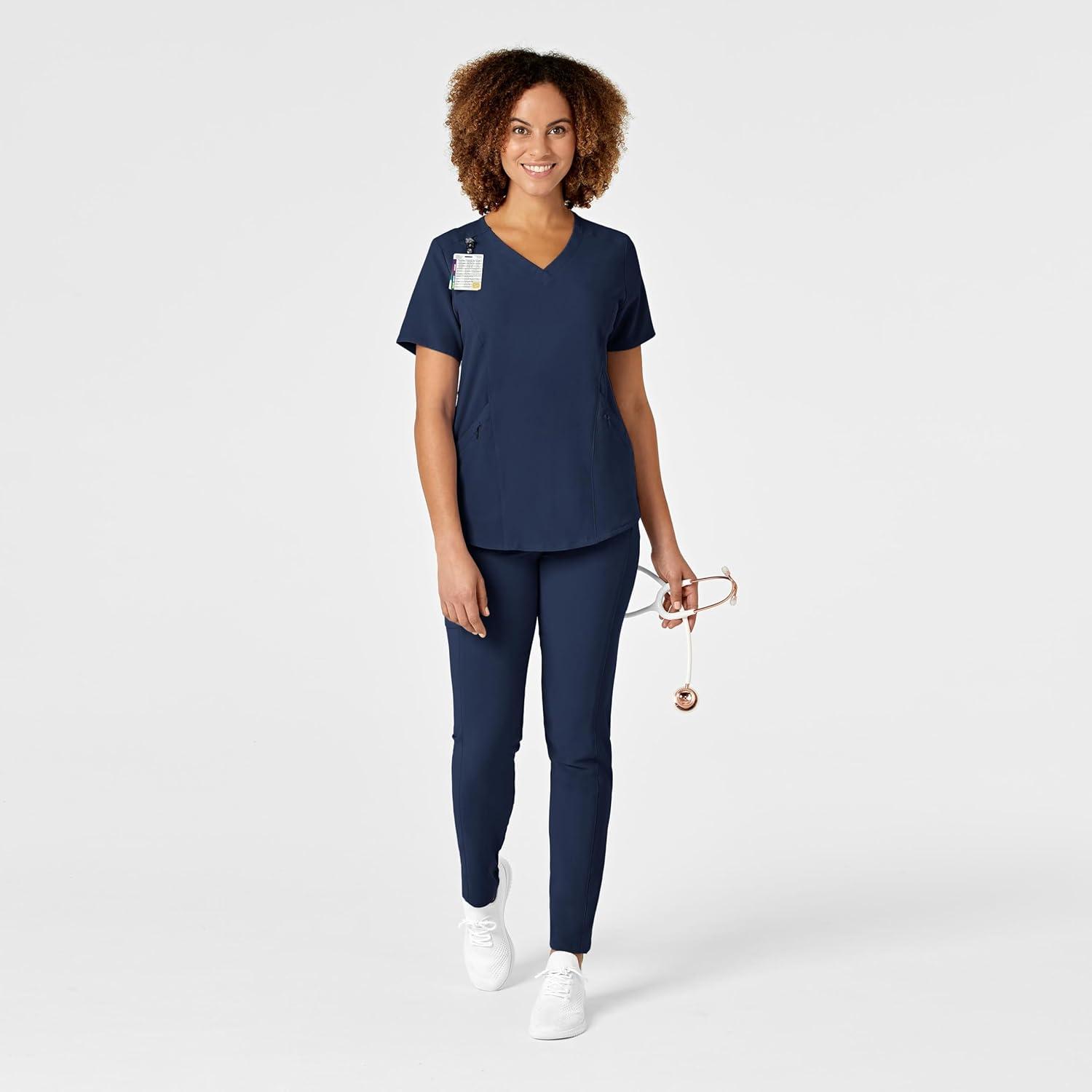 WonderWink Mens Women’s V-Neck Scrub Top(Navy)