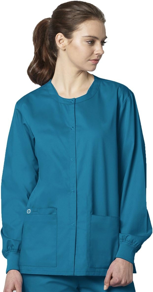 Wink Unisex Adult Snap Front Jacket(Teal Blue)