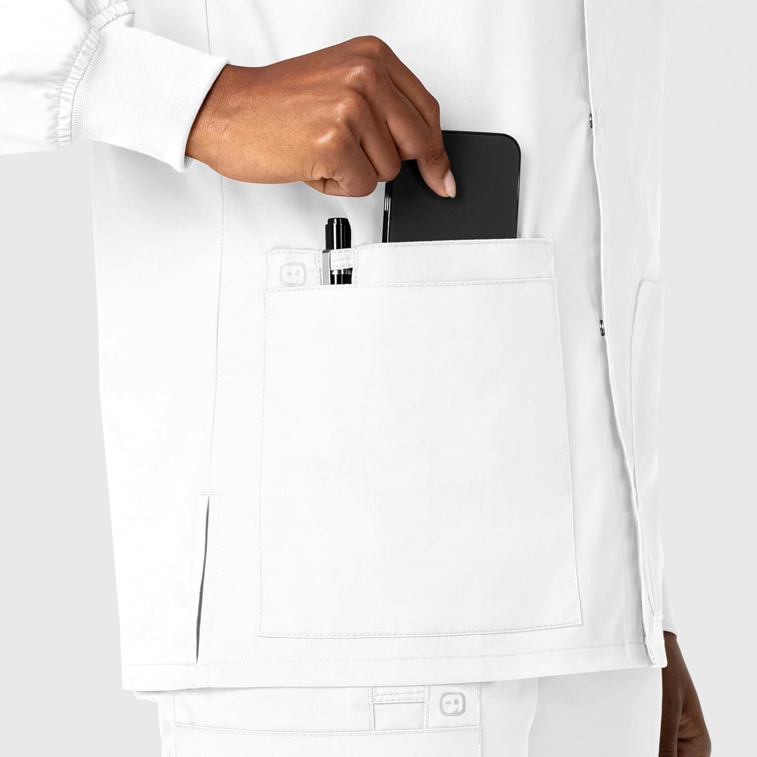 WonderWink Unisex Adult Unisex Snap Front Jacket(White)