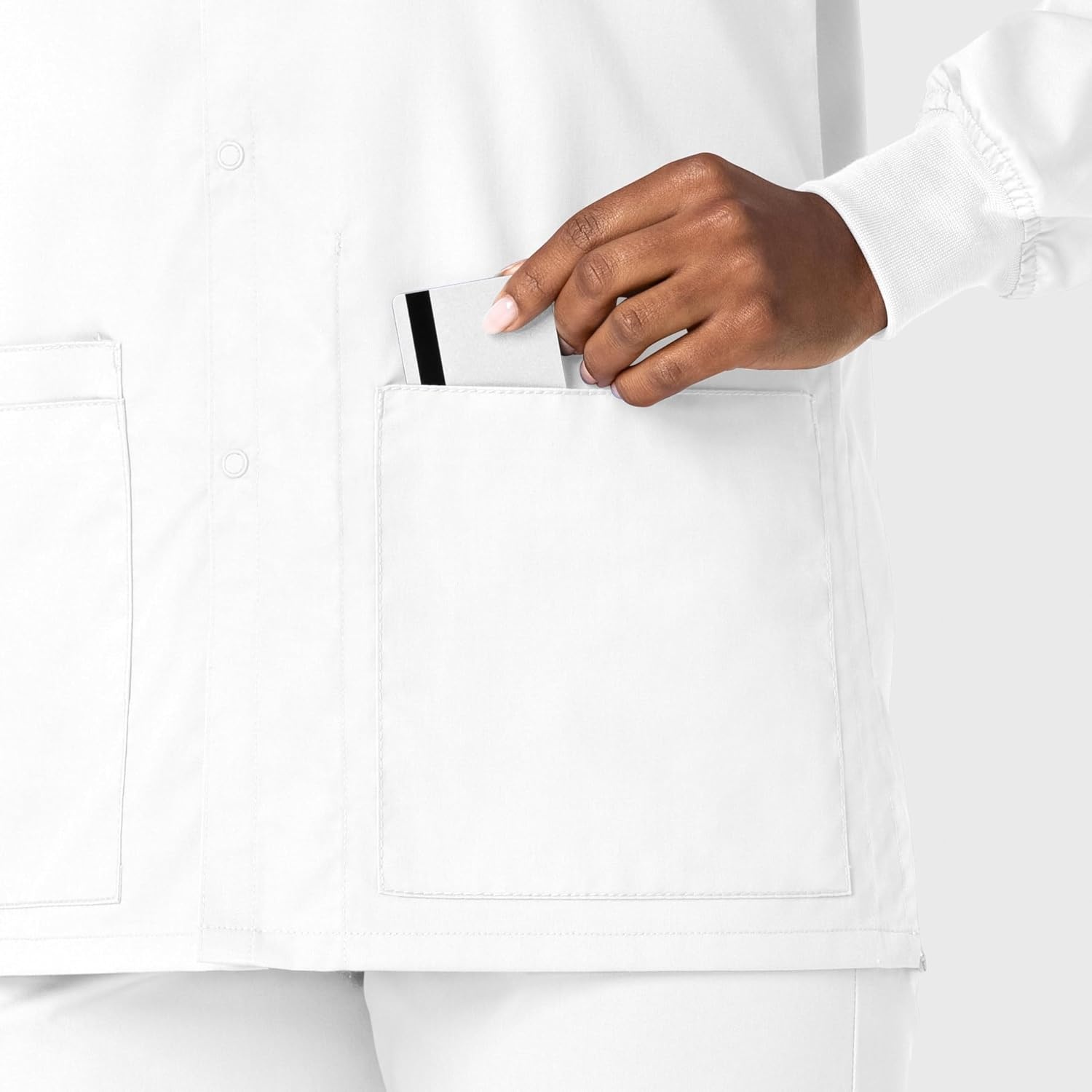 WonderWink Unisex Adult Unisex Snap Front Jacket(White)