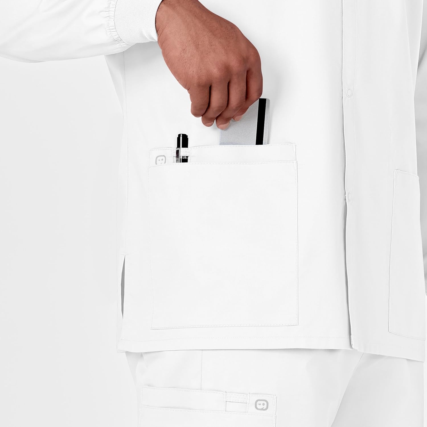 WonderWink Unisex Adult Unisex Snap Front Jacket(White)