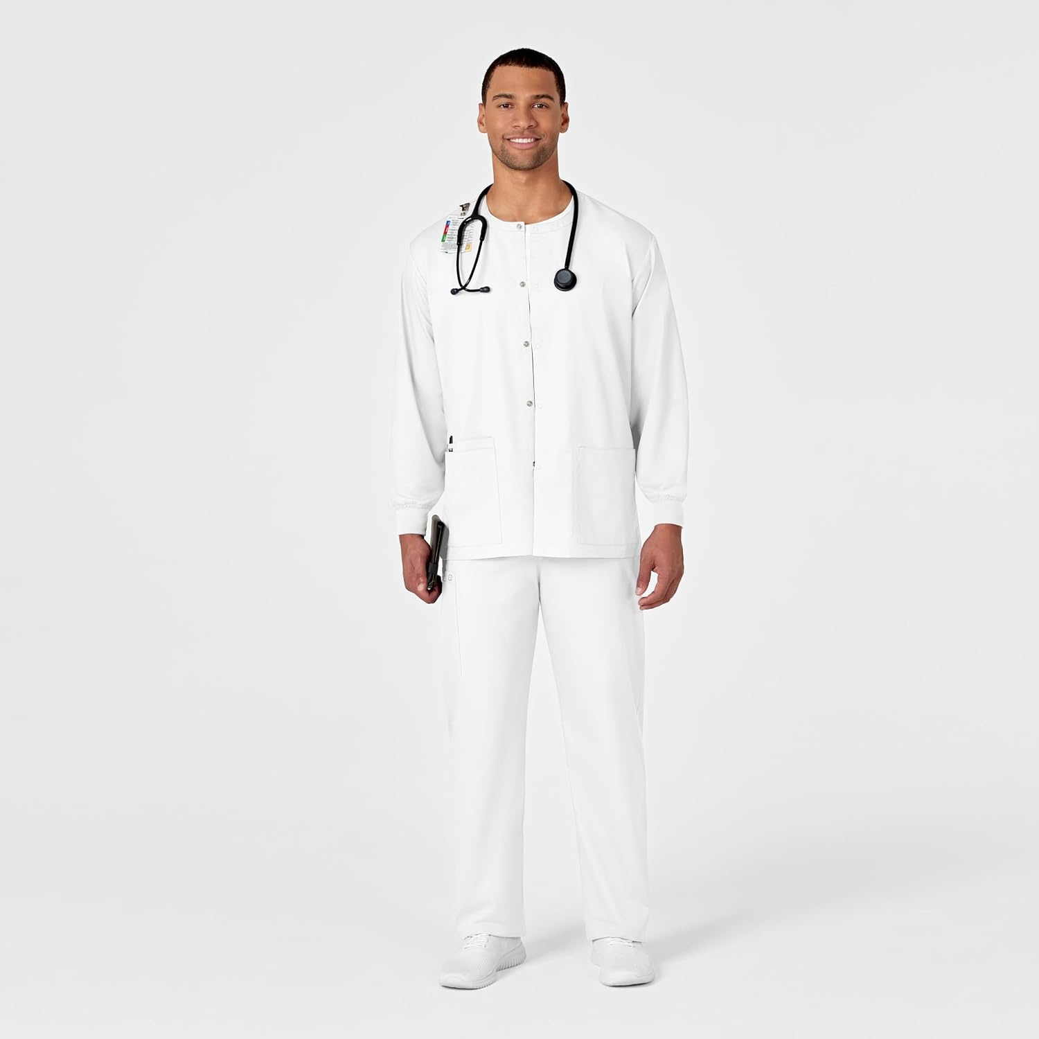 WonderWink Unisex Adult Unisex Snap Front Jacket(White)