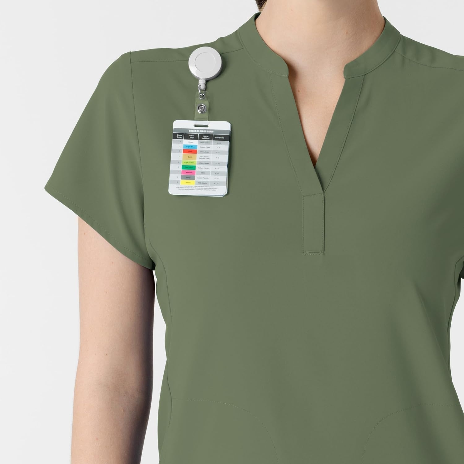Wink Renew Women’s Mandarin Collar Scrub Top(Olive)