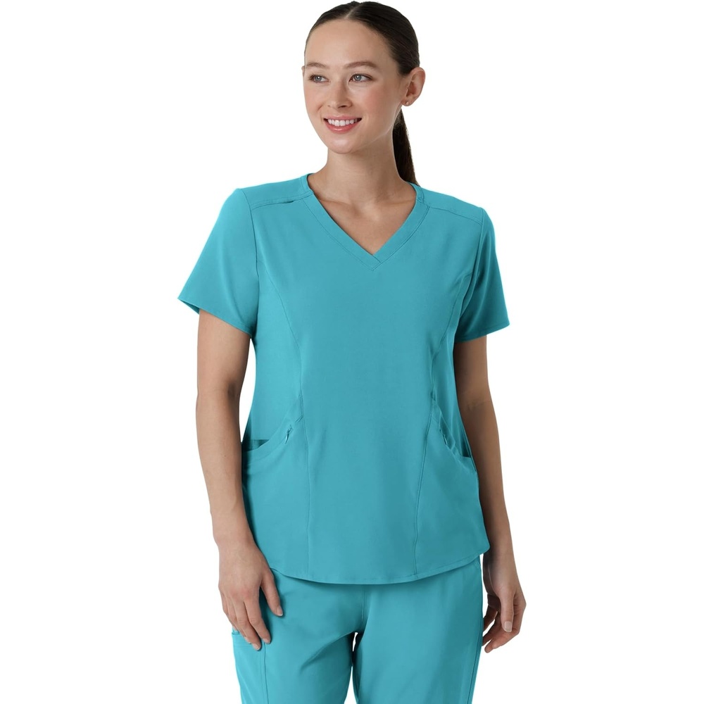 Wink Women’s Women’s V-Neck Scrub Top(Teal Blue)