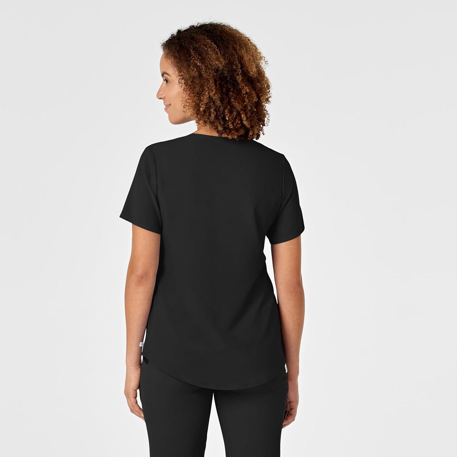 WonderWink Mens Women’s V-Neck Scrub Top(Black)