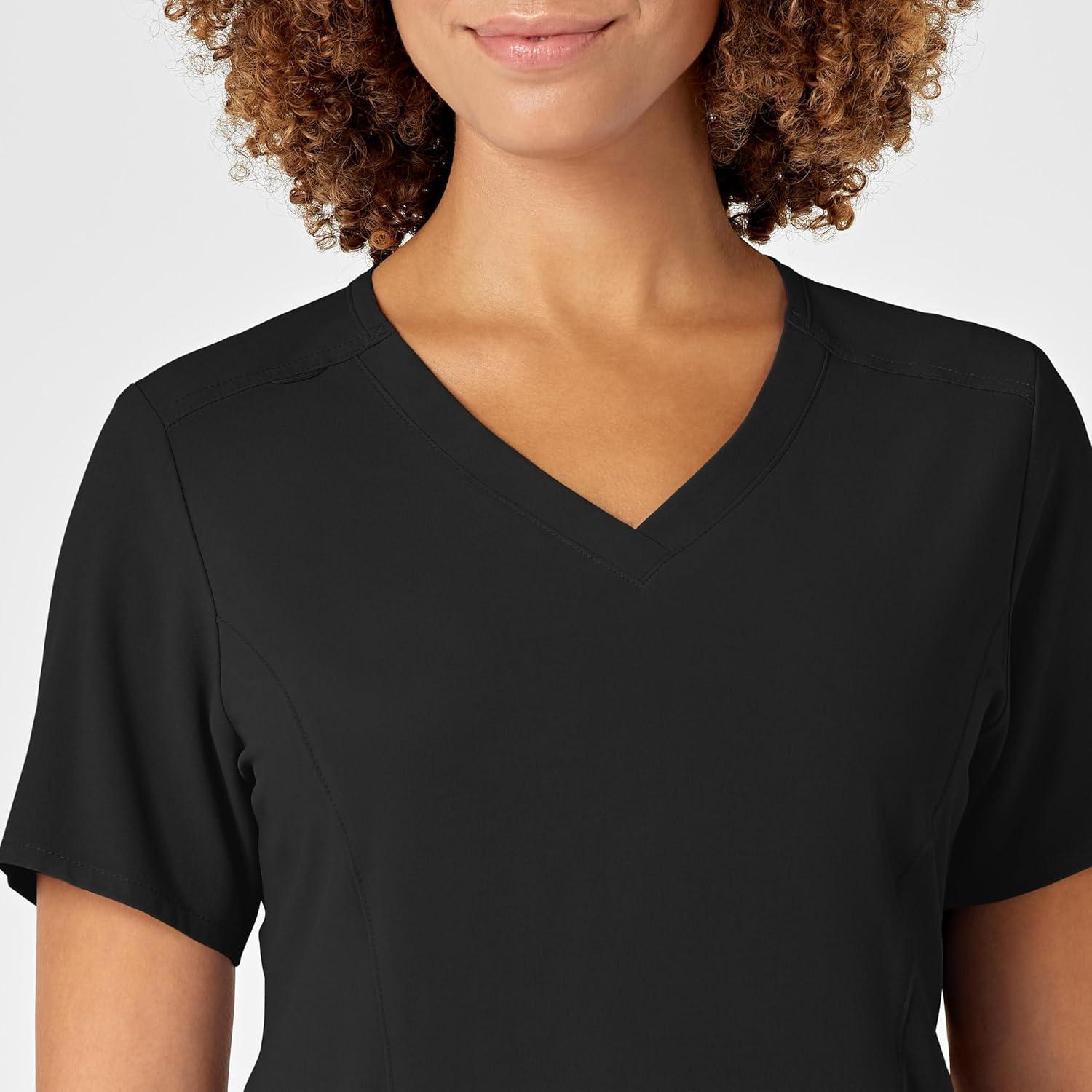 WonderWink Mens Women’s V-Neck Scrub Top(Black)