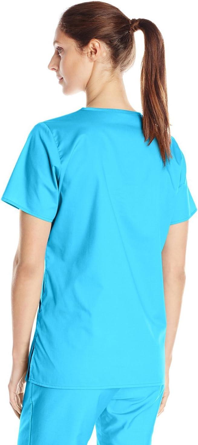 WonderWink Women’s Wonderwork Women’s Mock Wrap Scrub Top(Light Turquoise)