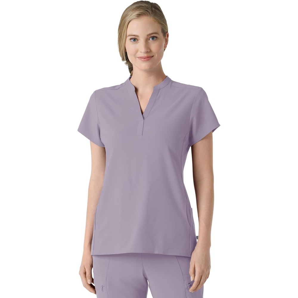 Wink Renew Women’s Mandarin Collar Scrub Top(Wisteria)