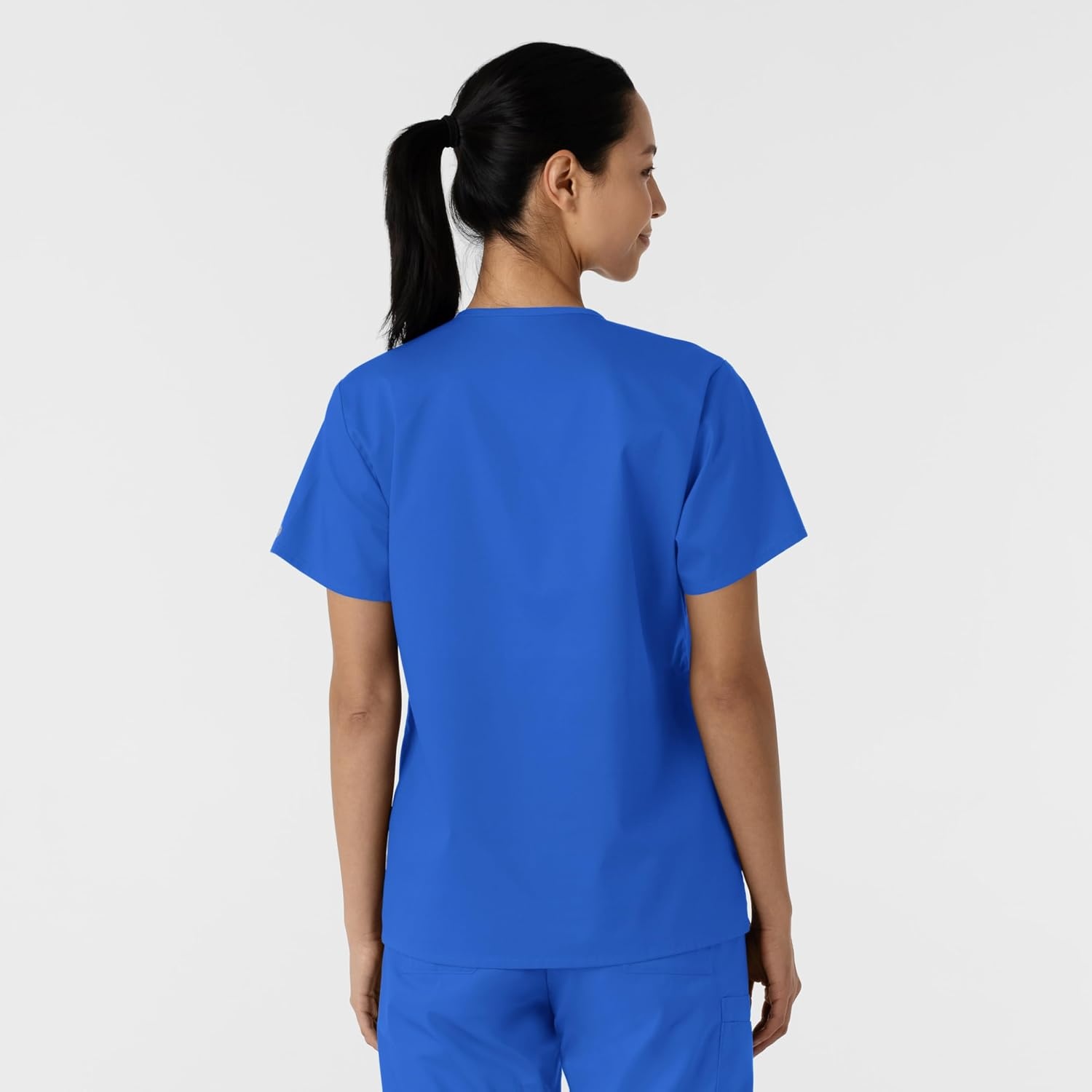 Wink Work Women’s Curved V-Neck Scrub Top(Royal)